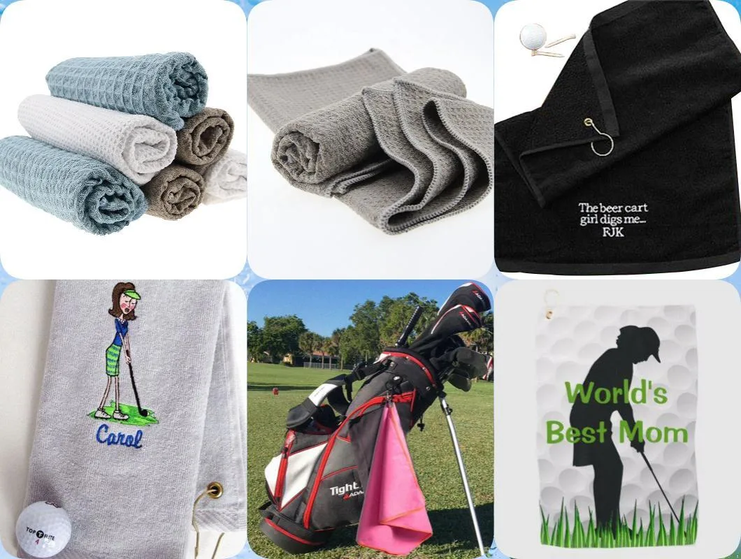 New Arrival Custom Microfiber Waffle Golf Towel OEM Personality Digital Printing Golf Clean Towel with Magnet